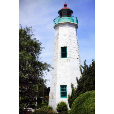 Old Point Comfort Light II White Modern Wood Framed Art Print by Hausenflock, Alan