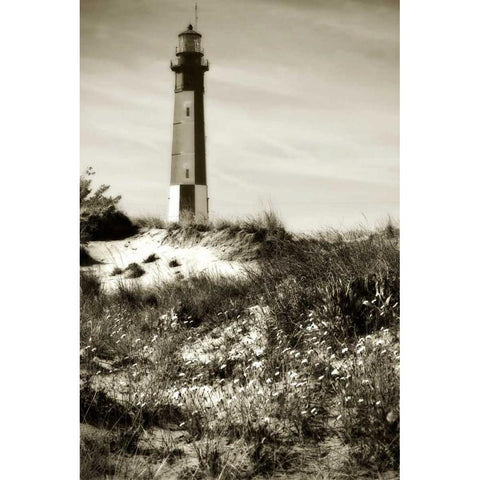 Cape Henry Light I Black Modern Wood Framed Art Print with Double Matting by Hausenflock, Alan