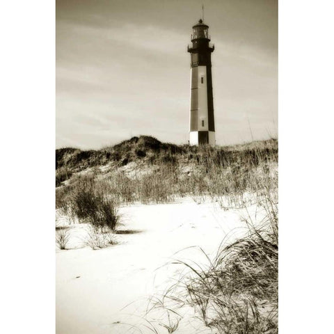 Cape Henry Light II White Modern Wood Framed Art Print by Hausenflock, Alan