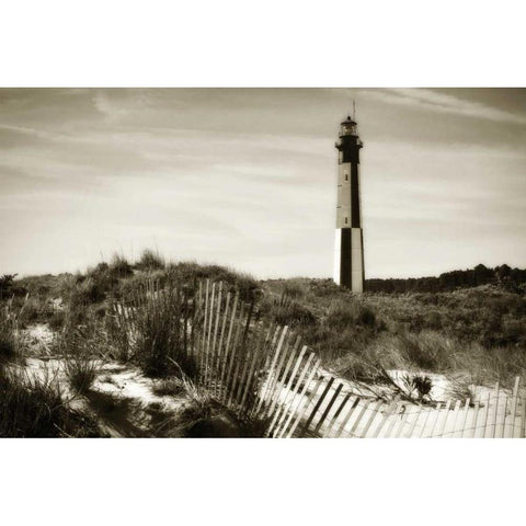 Cape Henry Light IV Black Modern Wood Framed Art Print with Double Matting by Hausenflock, Alan