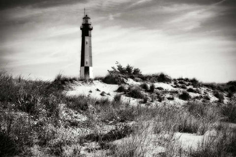 Cape Henry Light V Black Ornate Wood Framed Art Print with Double Matting by Hausenflock, Alan