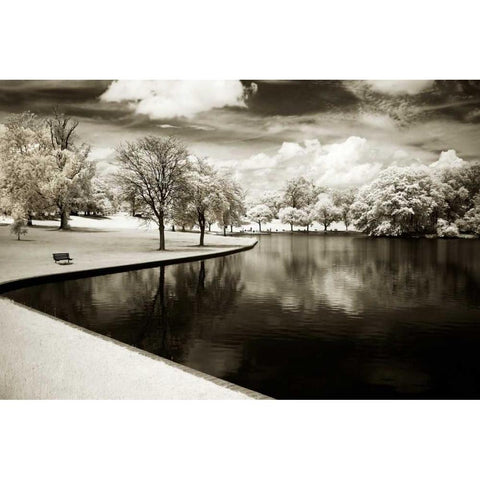 Bryan Park I Black Modern Wood Framed Art Print with Double Matting by Hausenflock, Alan