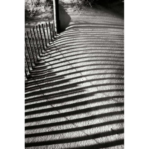 Dunes Fence V Black Modern Wood Framed Art Print with Double Matting by Hausenflock, Alan