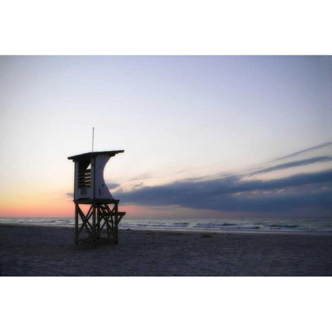 Lifeguard Station White Modern Wood Framed Art Print by Hausenflock, Alan