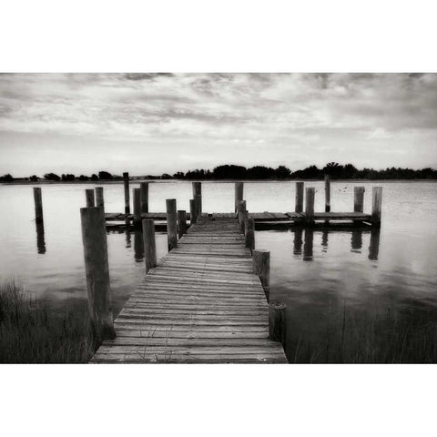 Lonely Dock II Black Modern Wood Framed Art Print with Double Matting by Hausenflock, Alan