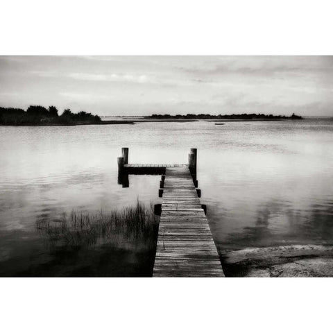 Lonely Dock III White Modern Wood Framed Art Print by Hausenflock, Alan