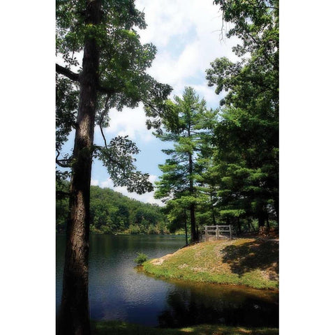 Douthat Lake III White Modern Wood Framed Art Print by Hausenflock, Alan