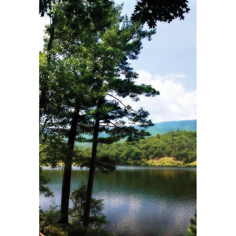 Douthat Lake IV White Modern Wood Framed Art Print by Hausenflock, Alan