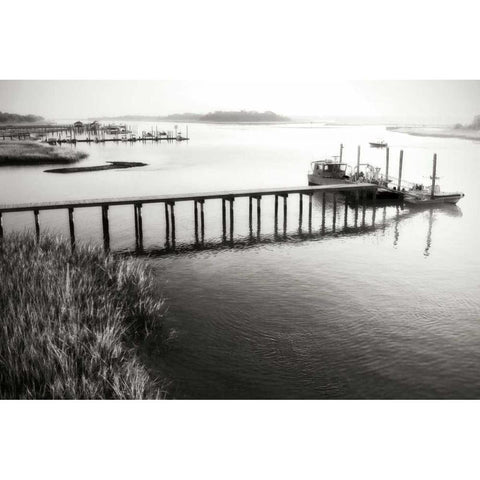 Channel Pier II Black Modern Wood Framed Art Print by Hausenflock, Alan