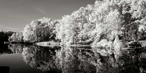 Cherokee Lake I White Modern Wood Framed Art Print with Double Matting by Hausenflock, Alan