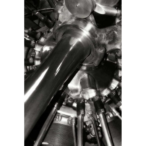 Engine I Black Modern Wood Framed Art Print with Double Matting by Hausenflock, Alan