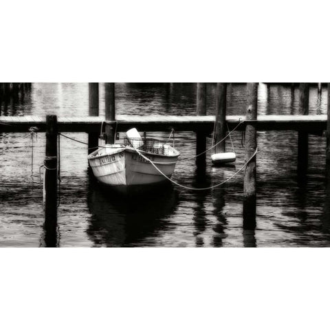 Bait Skiff I Black Modern Wood Framed Art Print with Double Matting by Hausenflock, Alan