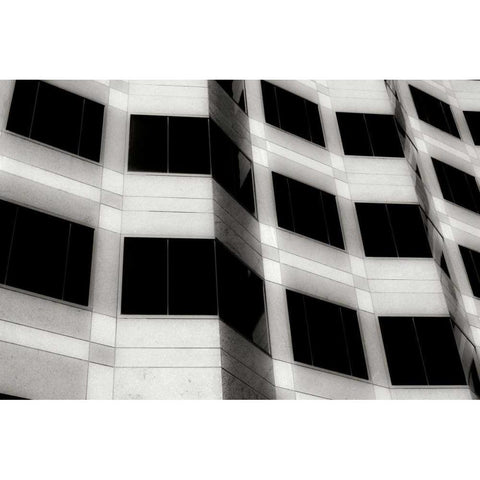 Folded Facade II Black Modern Wood Framed Art Print with Double Matting by Hausenflock, Alan