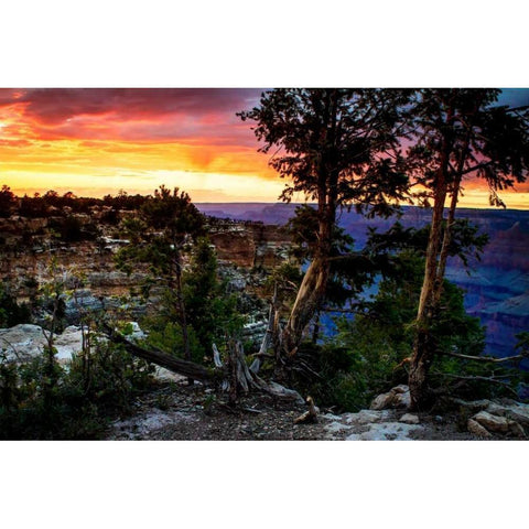 Mather Point Sunset II White Modern Wood Framed Art Print by Hausenflock, Alan