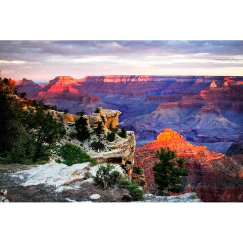 Mather Point Sunset III White Modern Wood Framed Art Print by Hausenflock, Alan