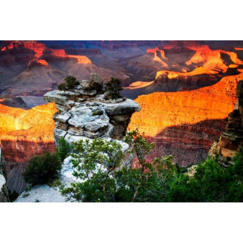 Mather Point Sunset IV White Modern Wood Framed Art Print by Hausenflock, Alan