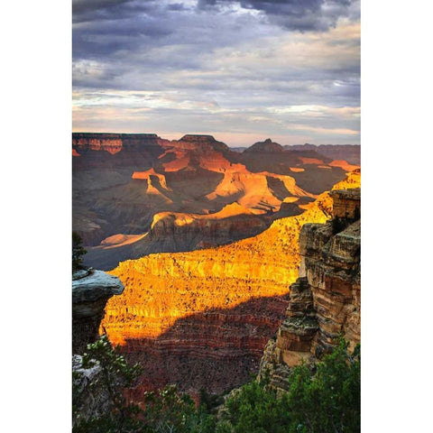 Mather Point Sunset V White Modern Wood Framed Art Print by Hausenflock, Alan