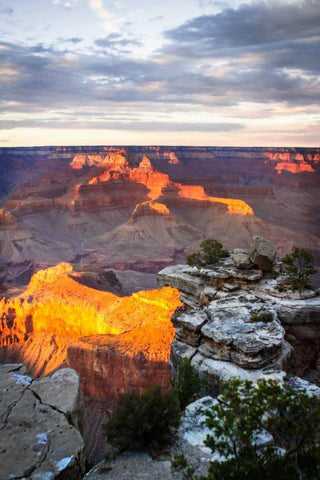 Mather Point Sunset VI White Modern Wood Framed Art Print with Double Matting by Hausenflock, Alan