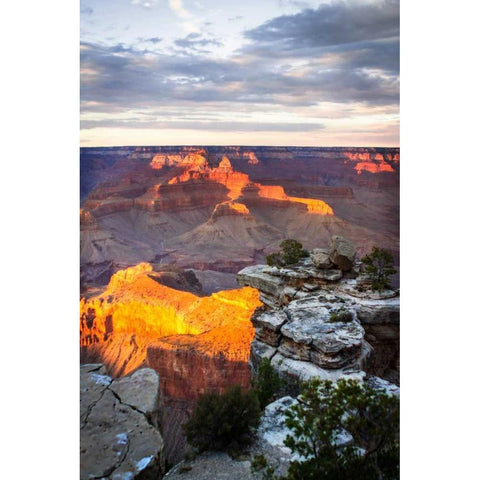 Mather Point Sunset VI White Modern Wood Framed Art Print by Hausenflock, Alan