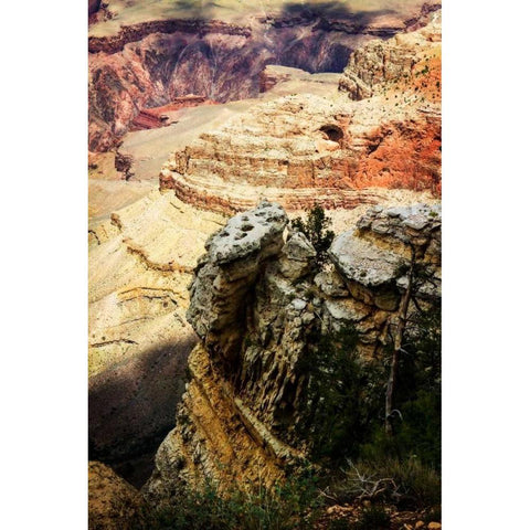 Canyon Cliffs I Black Modern Wood Framed Art Print with Double Matting by Hausenflock, Alan