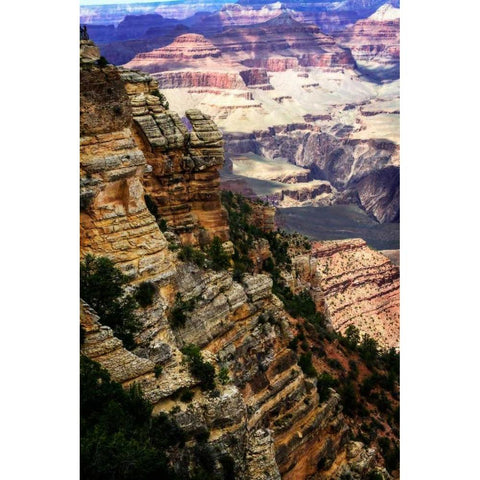 Canyon Cliffs II White Modern Wood Framed Art Print by Hausenflock, Alan