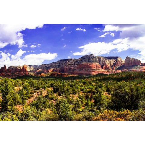 Sedona Valley I Black Modern Wood Framed Art Print with Double Matting by Hausenflock, Alan