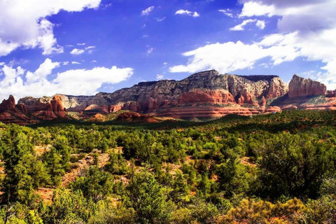 Sedona Valley I White Modern Wood Framed Art Print with Double Matting by Hausenflock, Alan