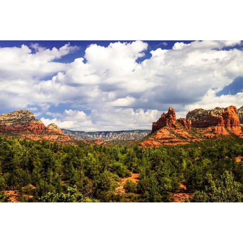 Sedona Valley II White Modern Wood Framed Art Print by Hausenflock, Alan