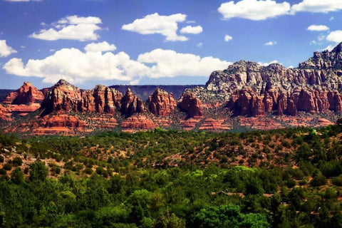 Red Rock Canyon I White Modern Wood Framed Art Print with Double Matting by Hausenflock, Alan