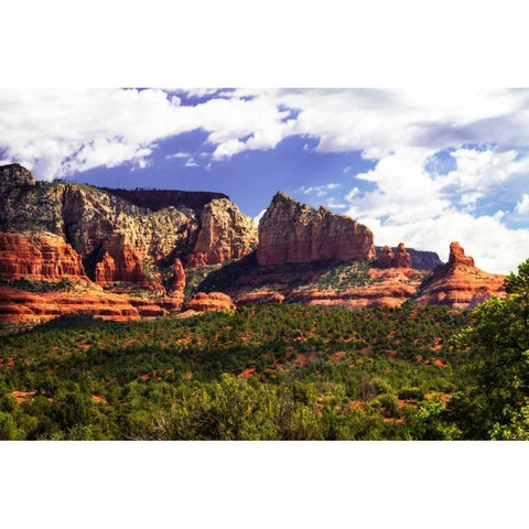 Red Rock Mountains I Gold Ornate Wood Framed Art Print with Double Matting by Hausenflock, Alan