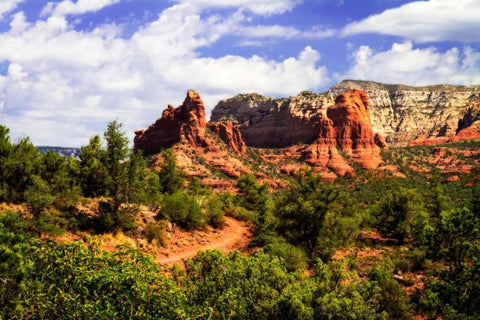 Red Rock Mountains II Black Ornate Wood Framed Art Print with Double Matting by Hausenflock, Alan