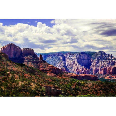 Red Rock Canyon II White Modern Wood Framed Art Print by Hausenflock, Alan