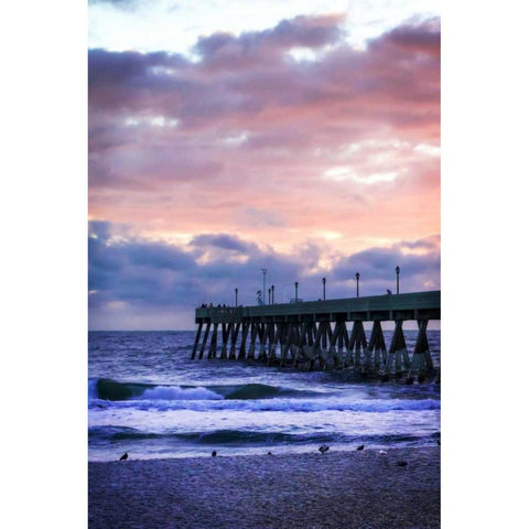 Mercers Pier III Black Modern Wood Framed Art Print with Double Matting by Hausenflock, Alan