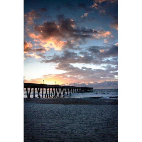 Mercers Pier IV Black Modern Wood Framed Art Print with Double Matting by Hausenflock, Alan