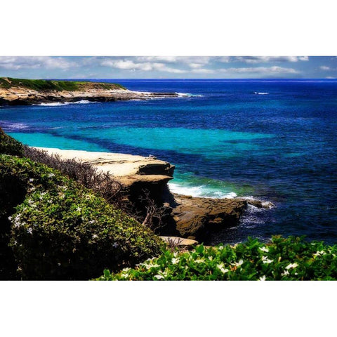 La Jolla Beach III White Modern Wood Framed Art Print by Hausenflock, Alan