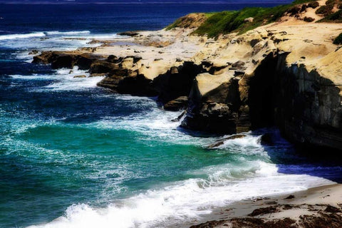 La Jolla Beach IV Black Ornate Wood Framed Art Print with Double Matting by Hausenflock, Alan