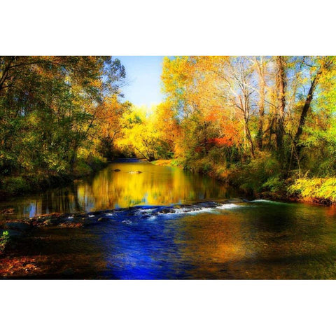 Autumn Waters II Gold Ornate Wood Framed Art Print with Double Matting by Hausenflock, Alan