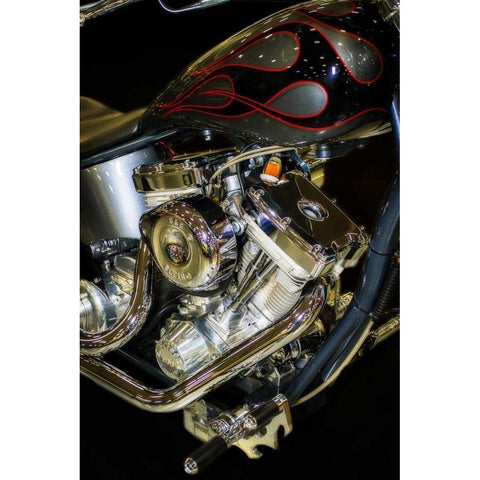 Flamed V Twin Gold Ornate Wood Framed Art Print with Double Matting by Hausenflock, Alan