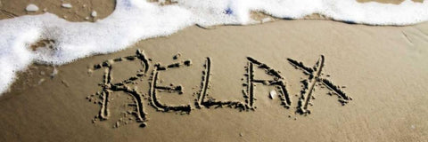 Relax White Modern Wood Framed Art Print with Double Matting by Hausenflock, Alan