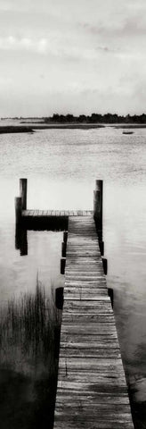 Lonely Dock V Panel White Modern Wood Framed Art Print with Double Matting by Hausenflock, Alan