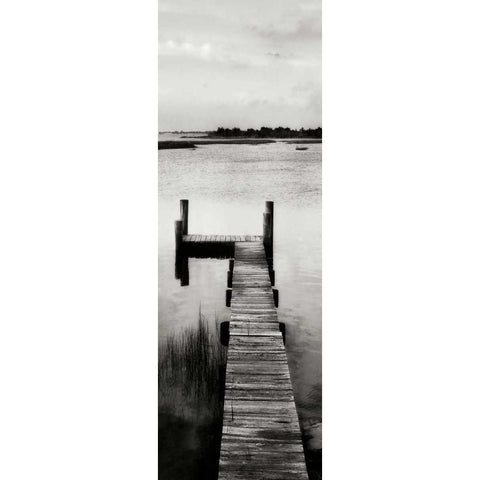 Lonely Dock V Panel Black Modern Wood Framed Art Print with Double Matting by Hausenflock, Alan