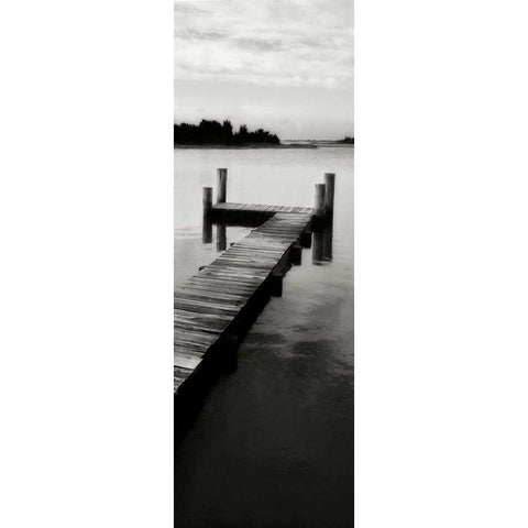 Lonely Dock VI Panel Black Modern Wood Framed Art Print with Double Matting by Hausenflock, Alan