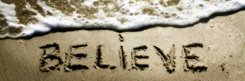 Believe White Modern Wood Framed Art Print with Double Matting by Hausenflock, Alan