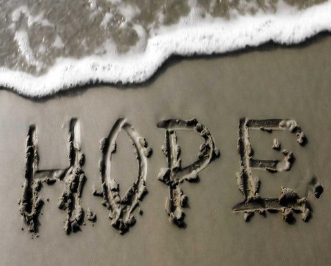 Hope in Sand Black Ornate Wood Framed Art Print with Double Matting by Hausenflock, Alan