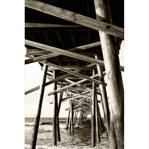 Atlantic Beach Pier I Black Modern Wood Framed Art Print with Double Matting by Hausenflock, Alan