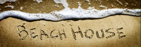 Beach House Black Ornate Wood Framed Art Print with Double Matting by Hausenflock, Alan