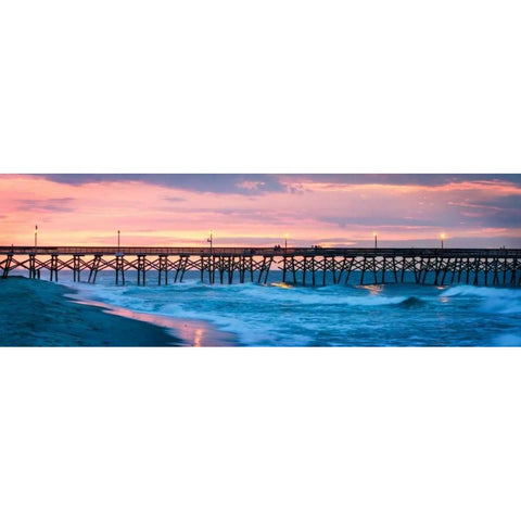 Dawn Over The Pier White Modern Wood Framed Art Print by Hausenflock, Alan