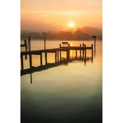 Cobb Island Surise I Gold Ornate Wood Framed Art Print with Double Matting by Hausenflock, Alan