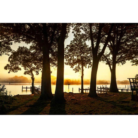 Cobb Island Sunrise III White Modern Wood Framed Art Print by Hausenflock, Alan