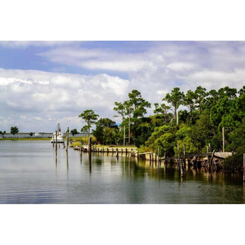 Small Harbor II Black Modern Wood Framed Art Print with Double Matting by Hausenflock, Alan